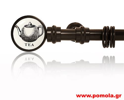 005 κουρτινοβεργα ROMANTICO μαυρο ματ