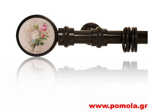 021 κουρτινοβεργα ROMANTICO μαυρο ματ